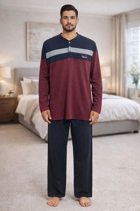 Erkek Süprem Uzun Kol Pijama Takımı - Hfz